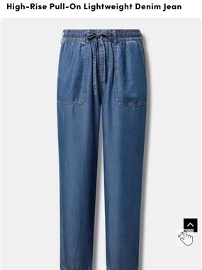 torrid Relaxed High-Rise Pull-On Denim Jeans - Blue